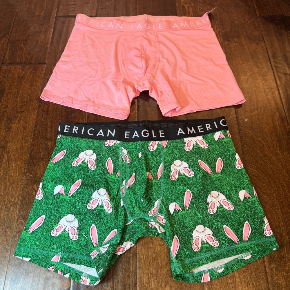 American Eagle Underwear Briefs Lot of 2 Pink and Easter Bunny size XL NWT